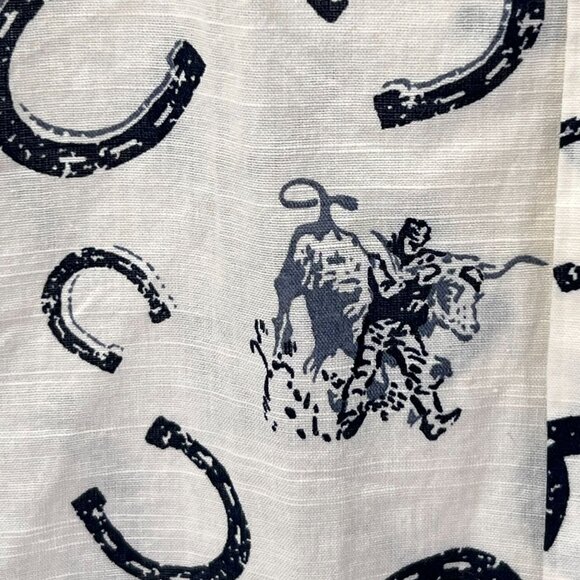 Pendleton Mens XL Short Sleeve Shirt Horseshoe Cowboy Rodeo Bronco Print Collar - Picture 6 of 13